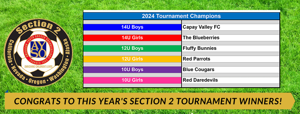 2024 Section 2 Tournament Winners